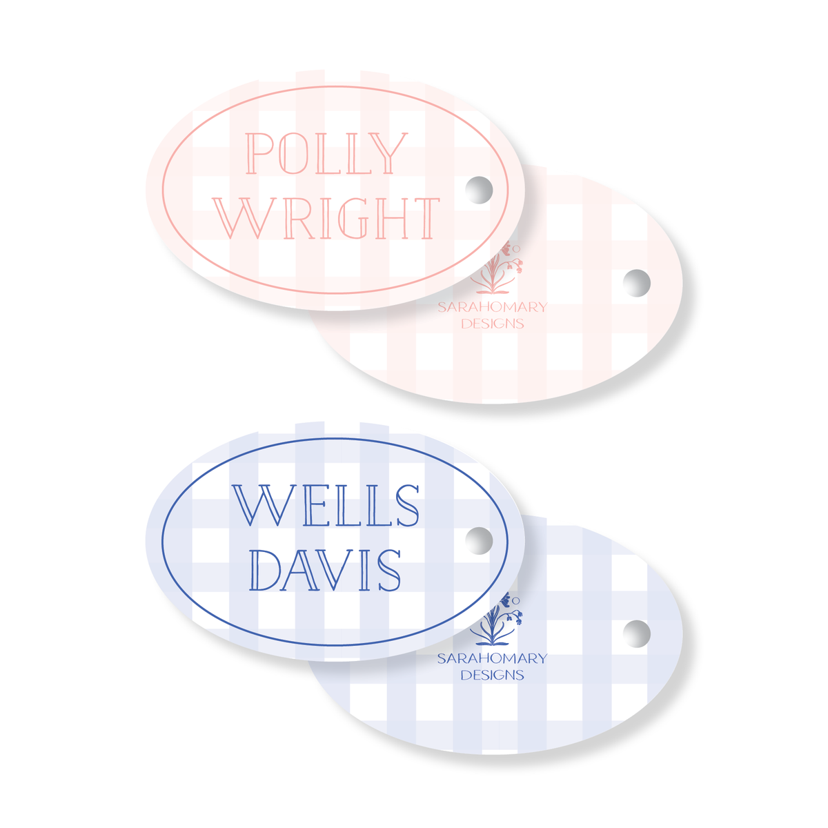 Gingham oval