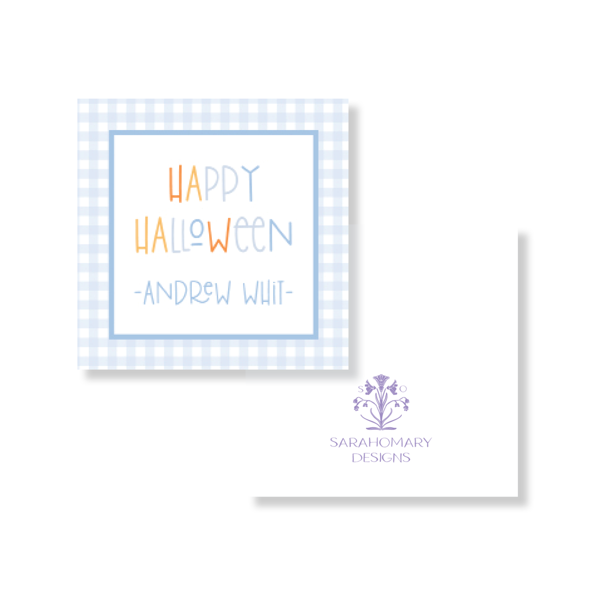 Colorful Gingham - Blue/Orange