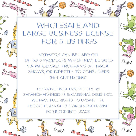 Large Business and Wholesaler License for FIVE Art Listings