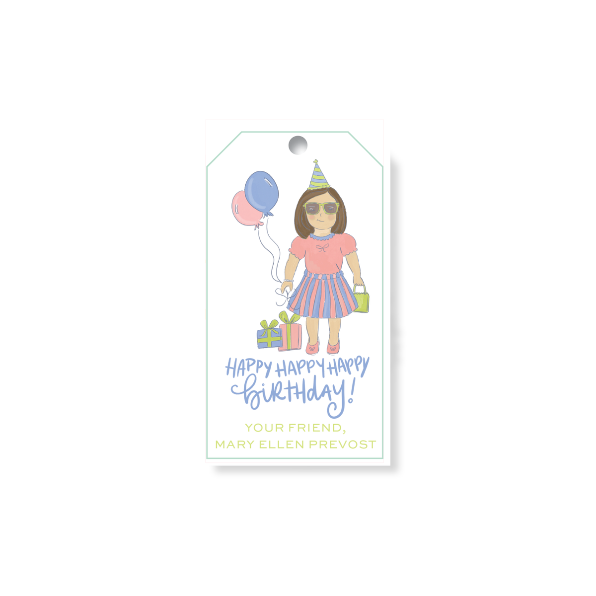 Birthday Doll Gift Tag