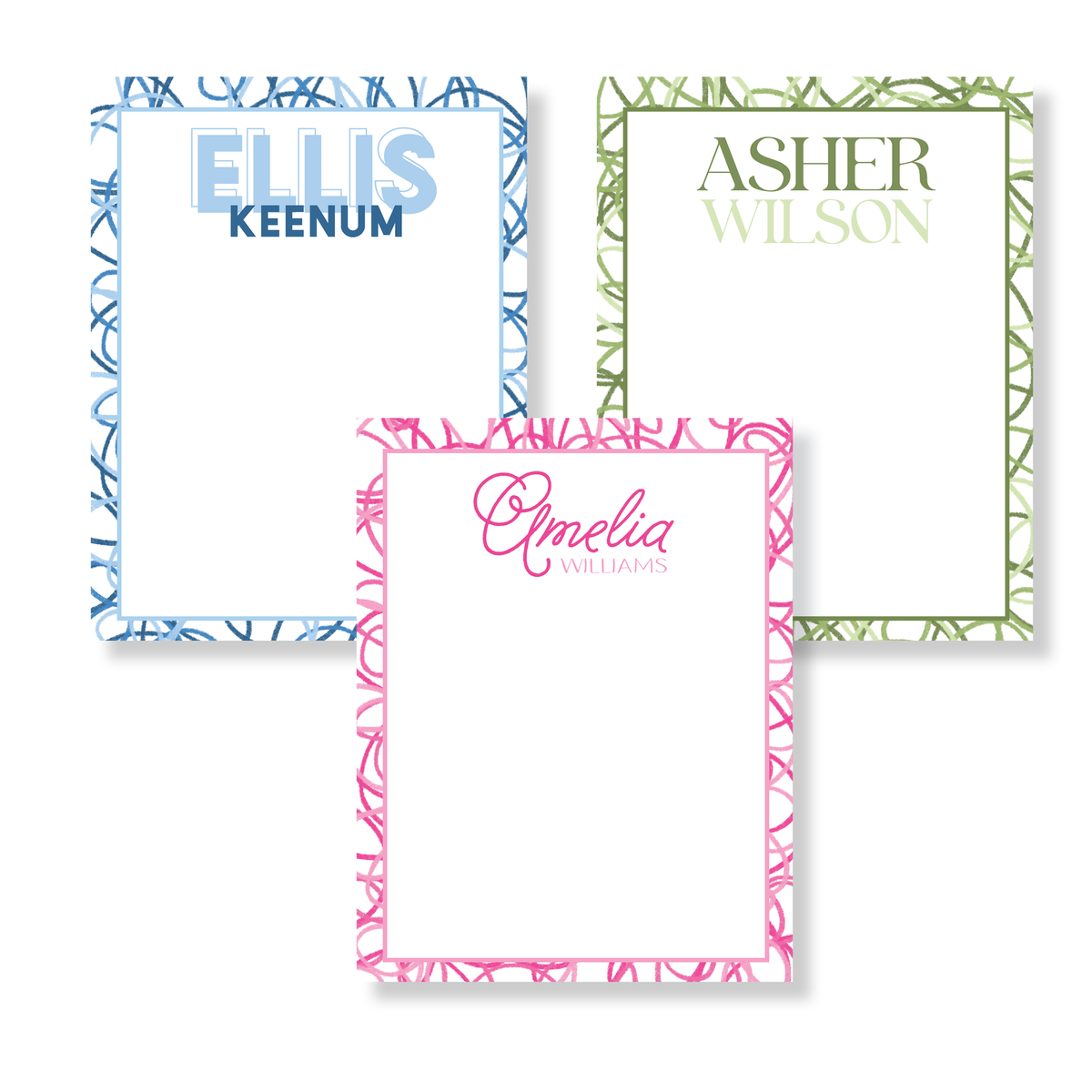 Scribbled Background Personalized Stationery