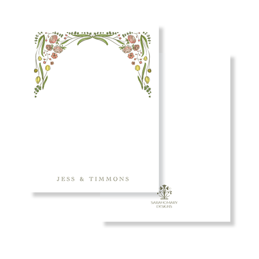 Floral Top Border Stationery