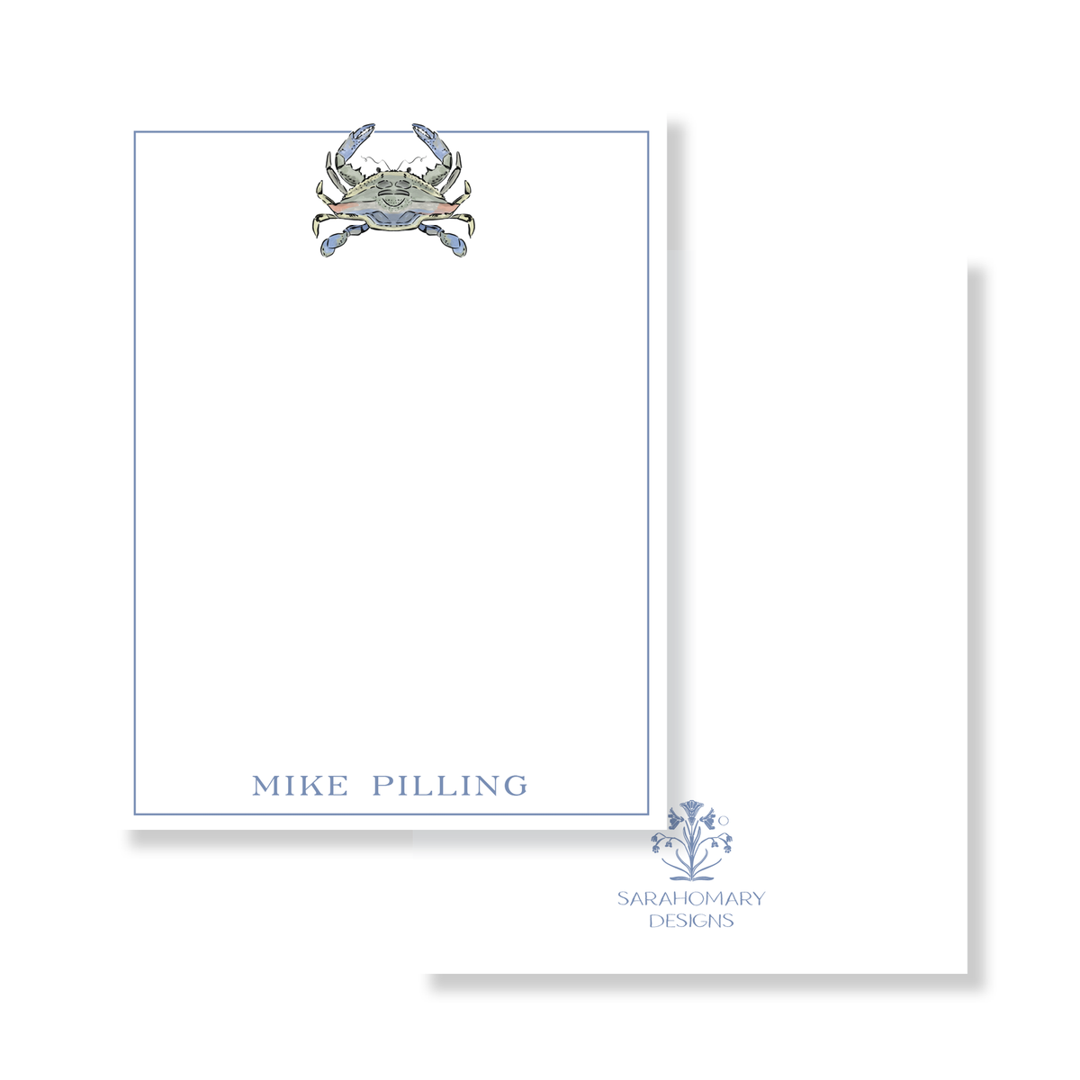 Blue Crab Personalized Stationery