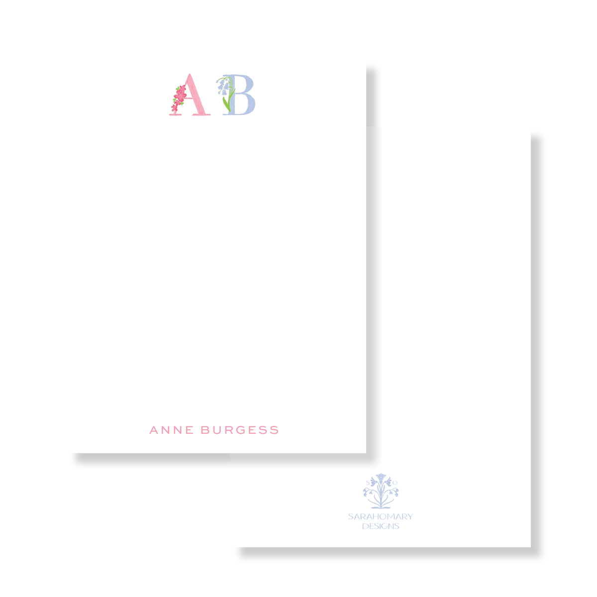 Floral Initial Stationery