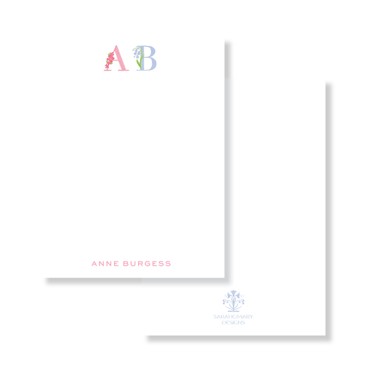 Floral Initial Stationery