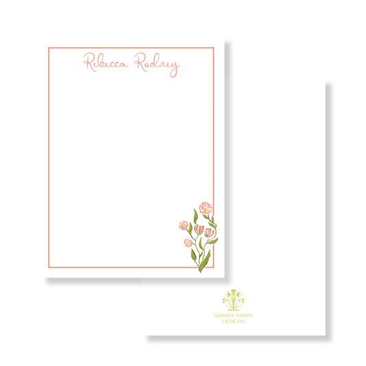 Pink Floral Frame Stationery